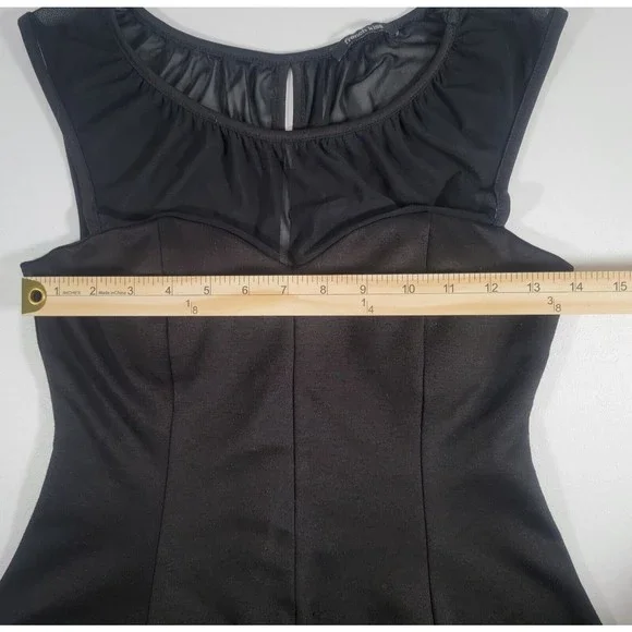 French Kiss Black Peplum Corset Women's Top Size Small Sheer Mesh Open Back - Picture 7 of 7